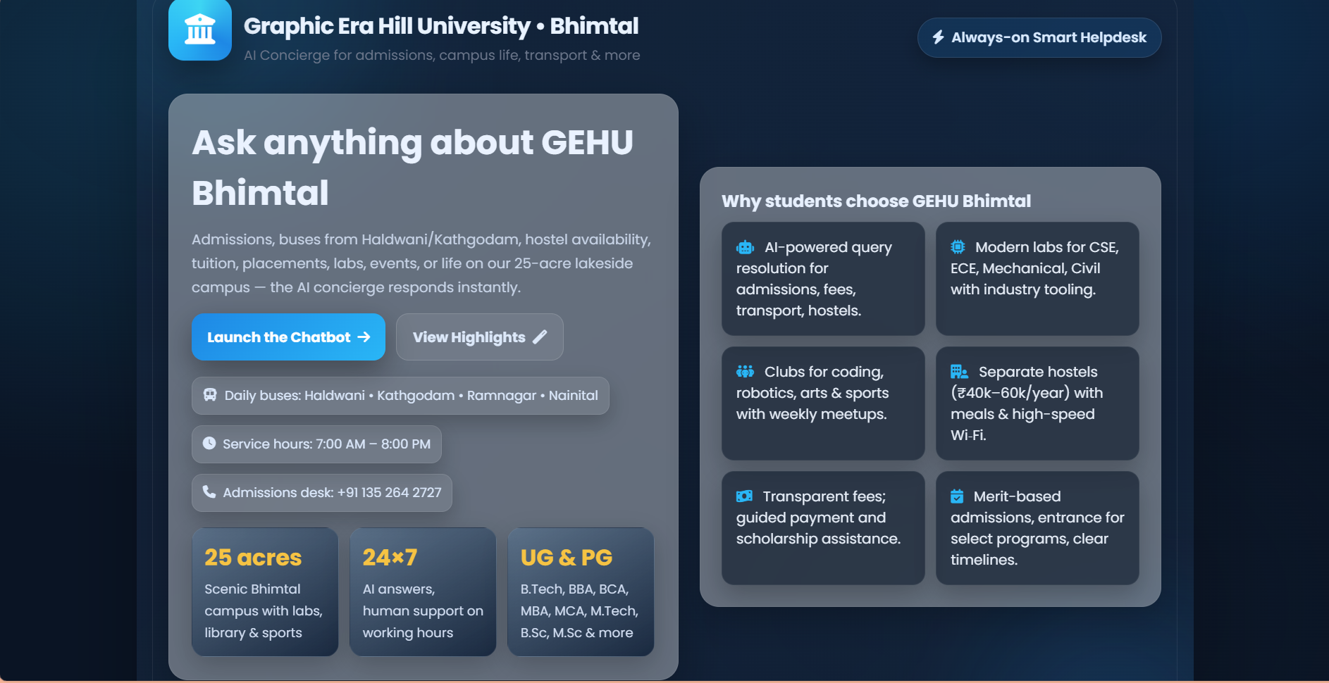 GEHU AI Helpdesk Platform